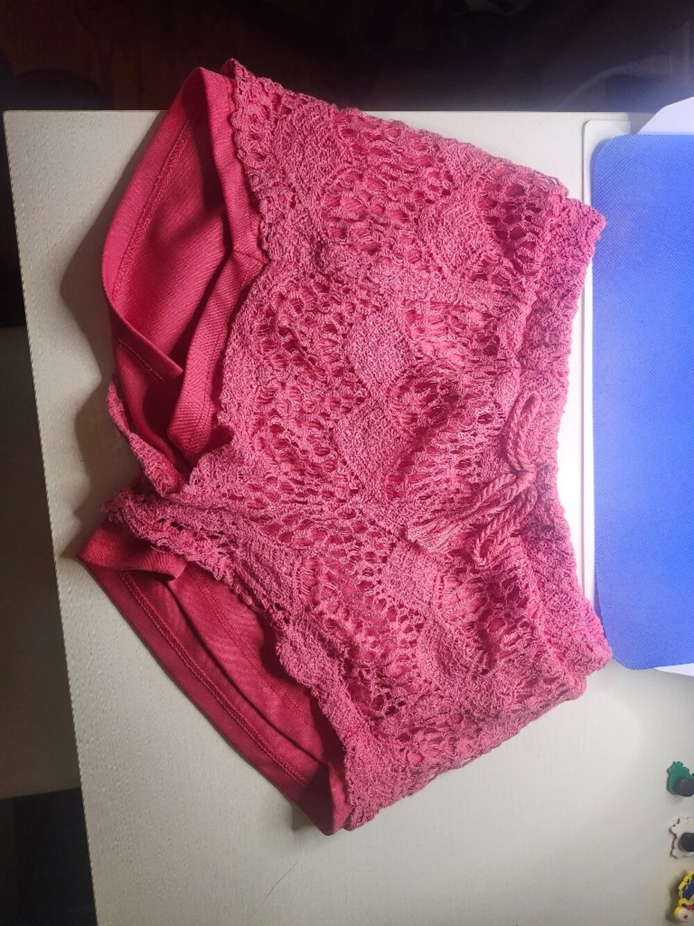 DKNY Girls Shorts Pink Lace Lined Size 6x